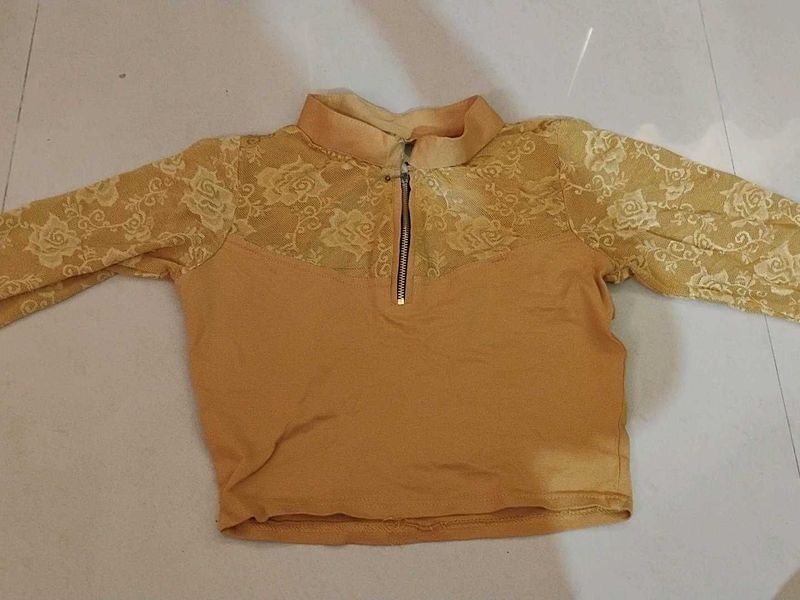 Yellow Lace Detail Blouse