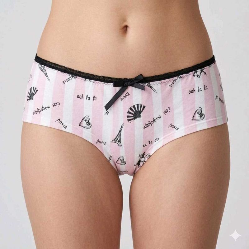 Cute Pink Striped Parisian Briefs