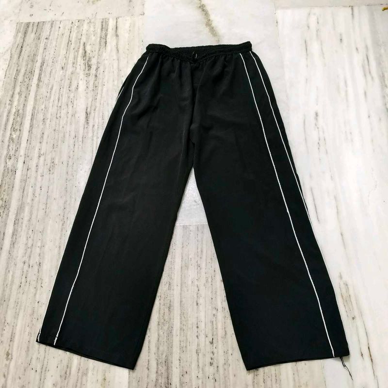 Black Wide Leg Track Pants