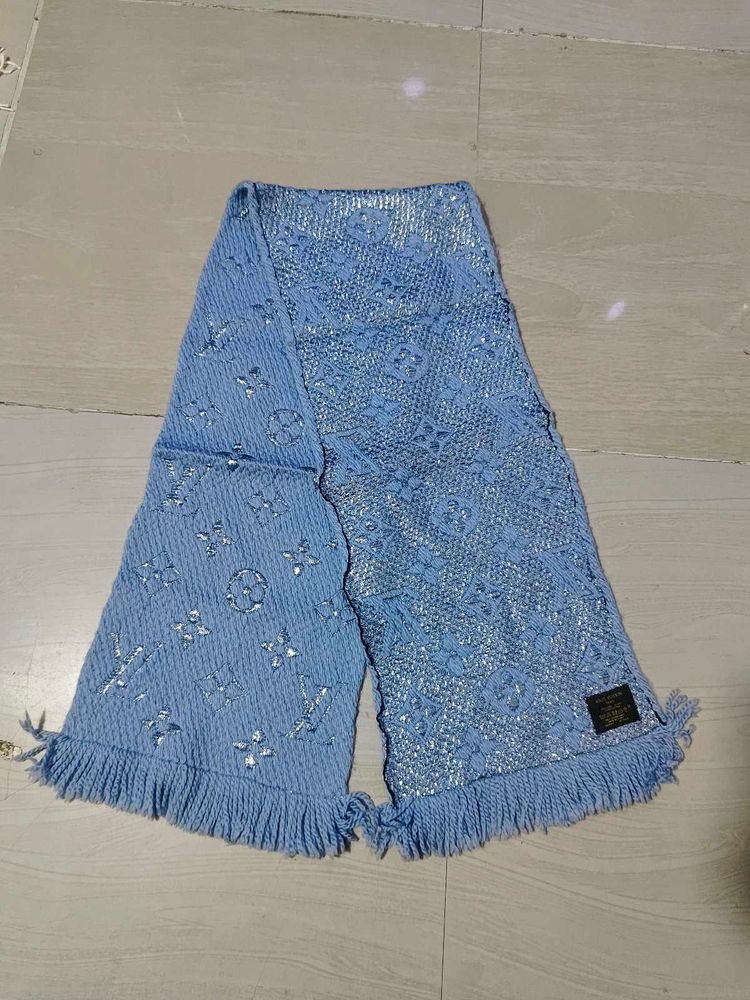 Sparkly Blue LV Monogram Scarf