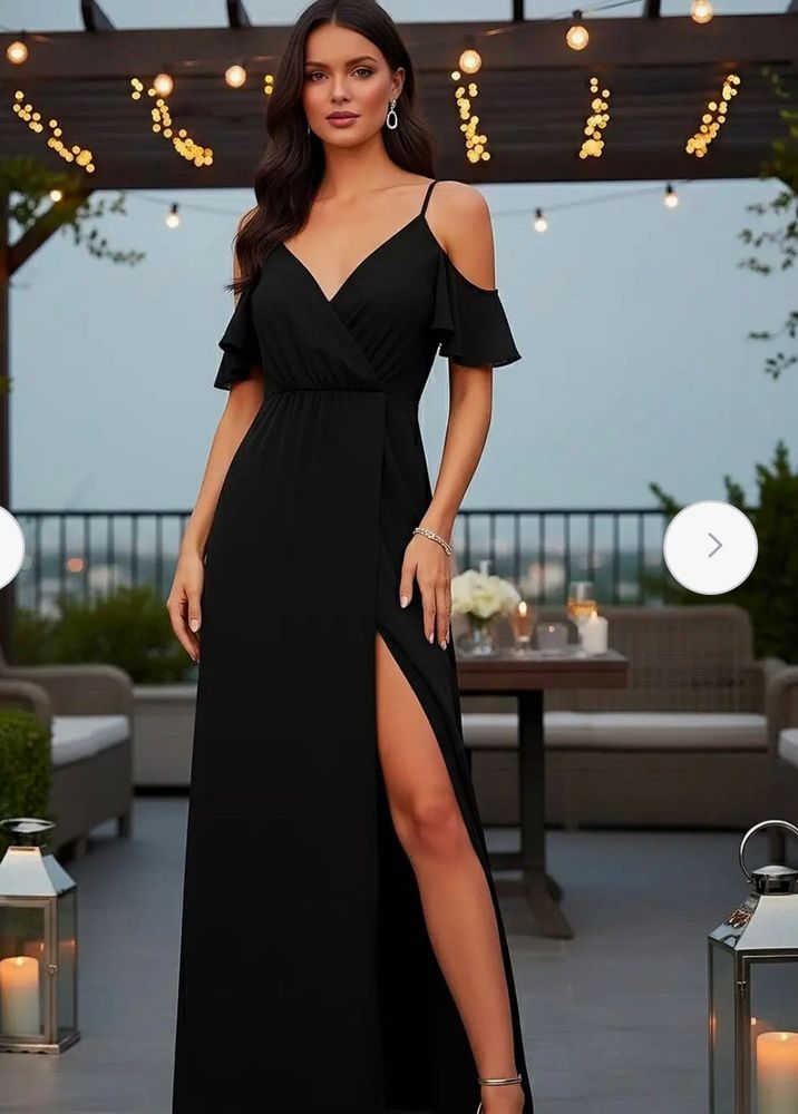 BERRY LUSH♥️Elegant Cold Shoulder Georgette