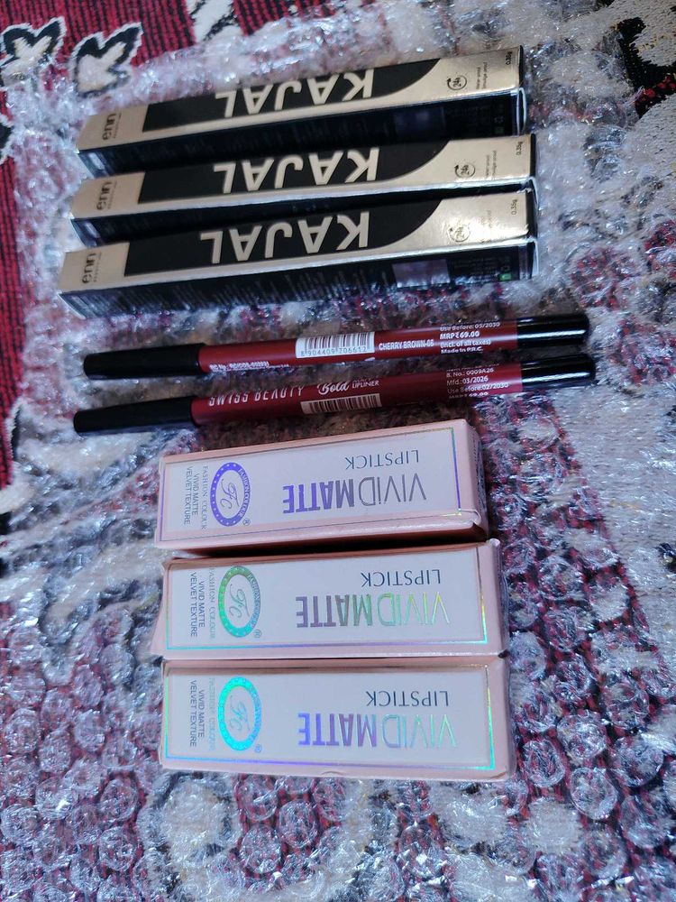 Set of Kajal and Lipsticks
