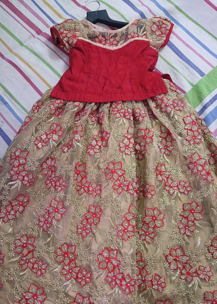 Embroidered Red and Gold Lehenga Choli