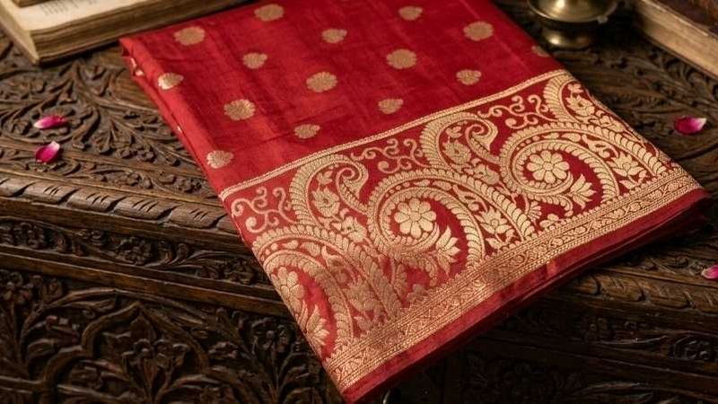 Elegant Red  Silk Saree