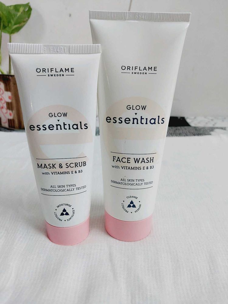 Oriflame Essential Face Wash &amp;Scrub Mask Combo