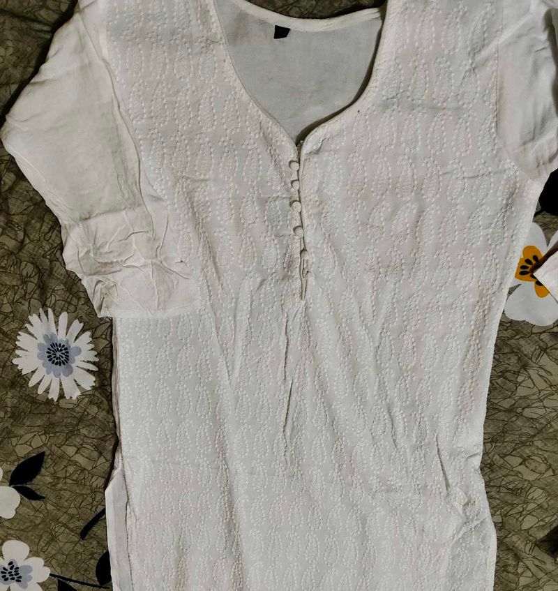 White Chikankari Kurta