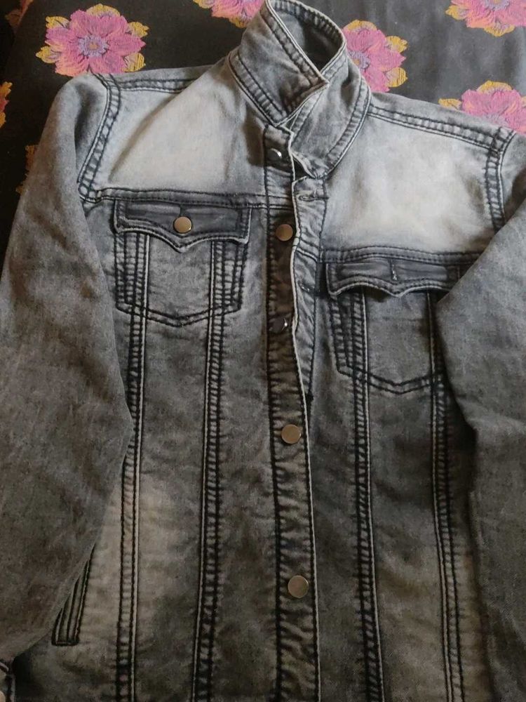 Gray Wash Denim Jacket