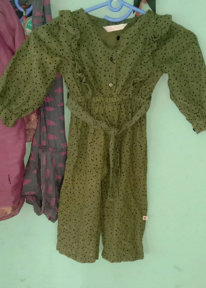 Baby Girl Velvet Cotton Jumpsuit + Pink Romber