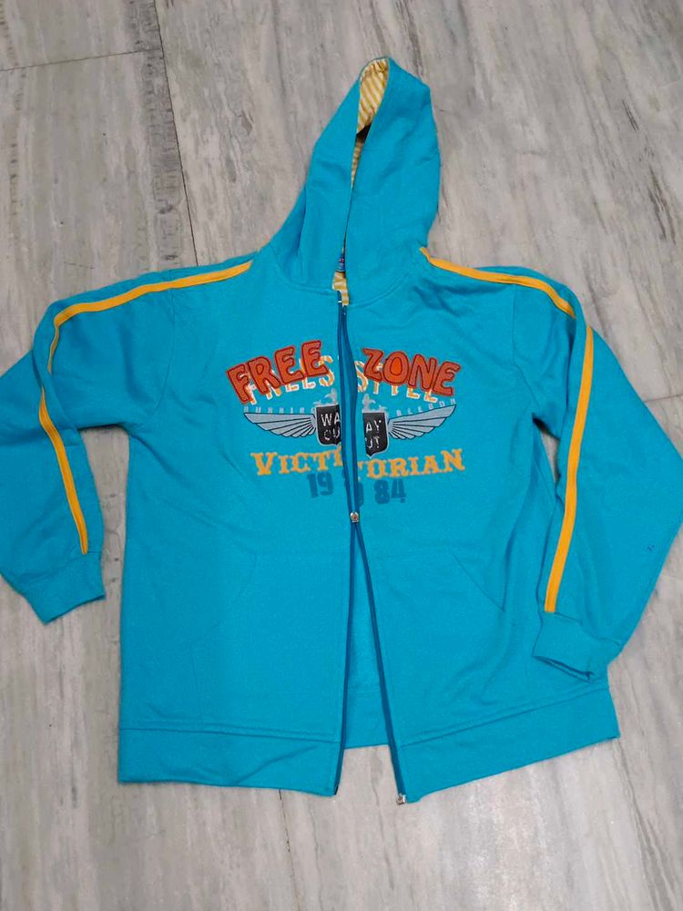 Cool Blue Zip-Up Hoodie
