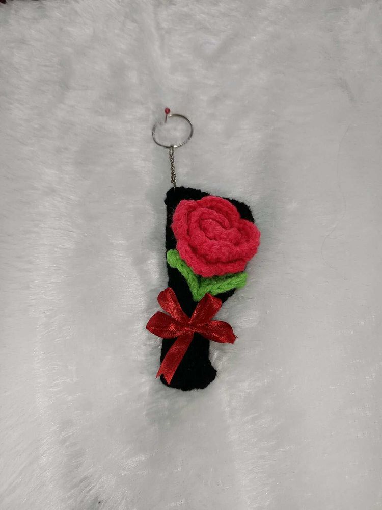 Crochet Mini Rose Bouquet Keychain 😍