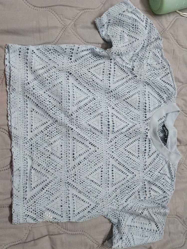 Crochet Lace Geometric Pattern Top