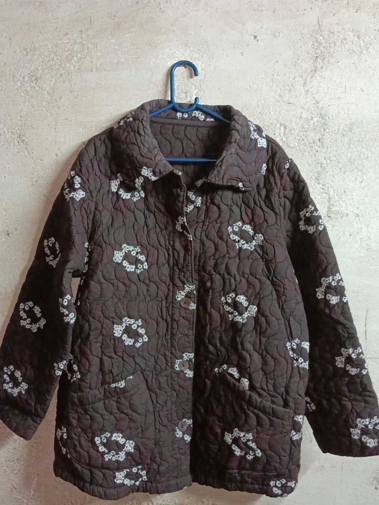 Quilted Floral Print Jacket