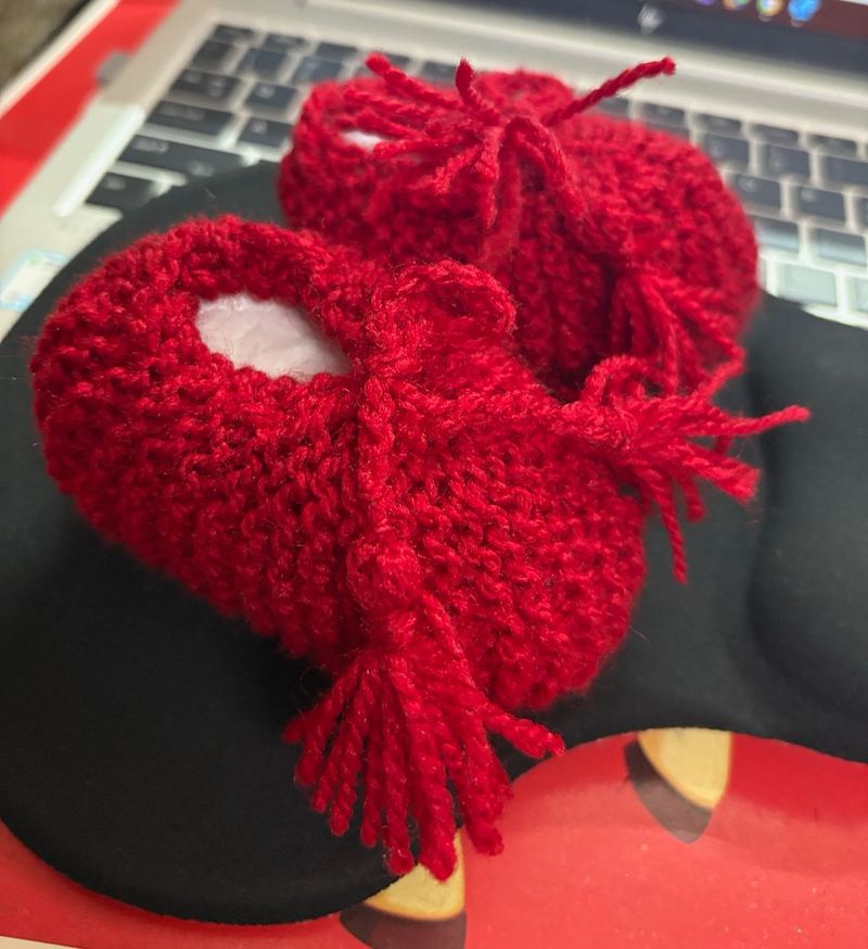 Hand-Knitted Baby Booties