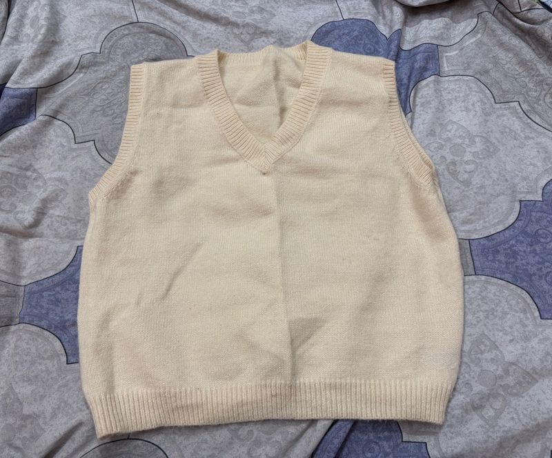 cream half sweater