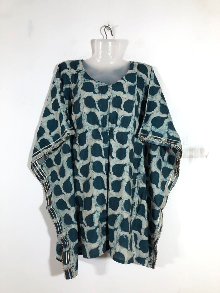 Dark Sea Green Printed Kaftan (Women’s)