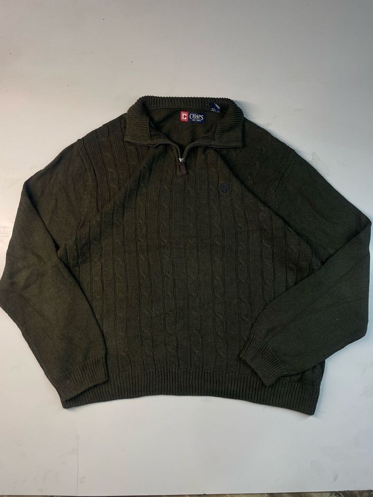 Chaps Men's Cable Knit Quarter Zip Sweater