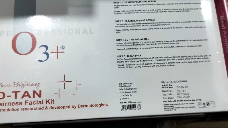O3+ Power Brightening D-TAN Facial Kit