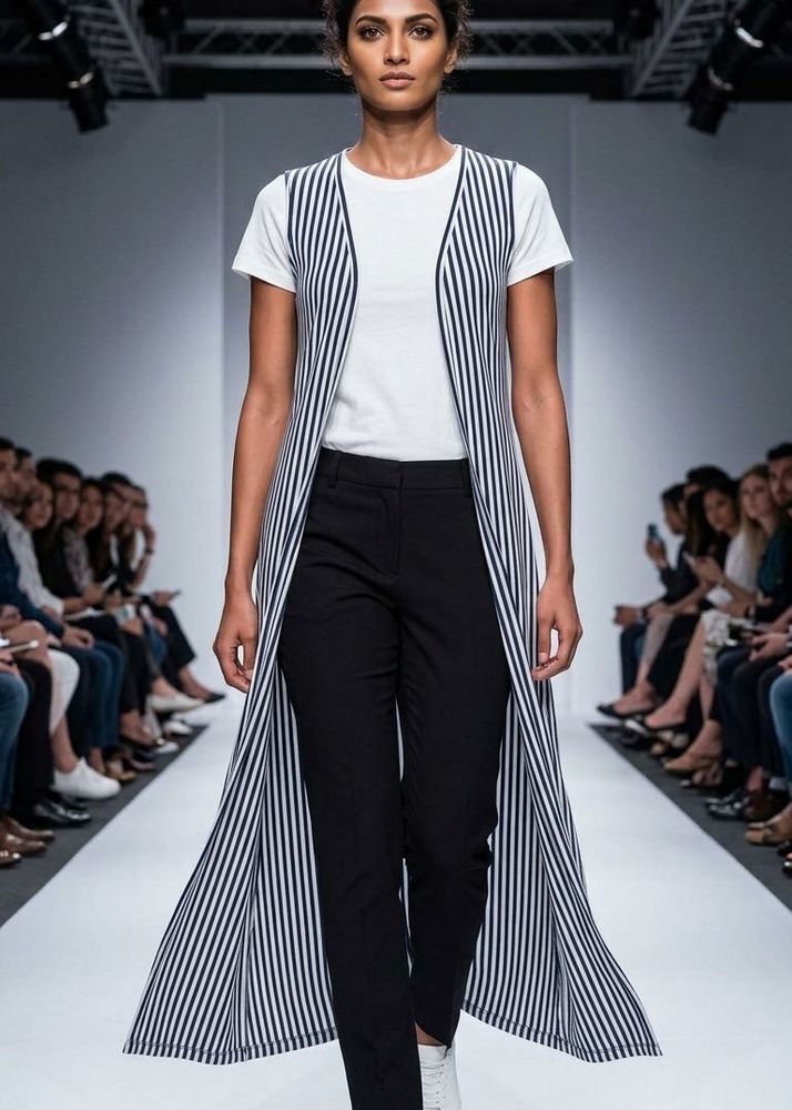 Striped Longline Vest