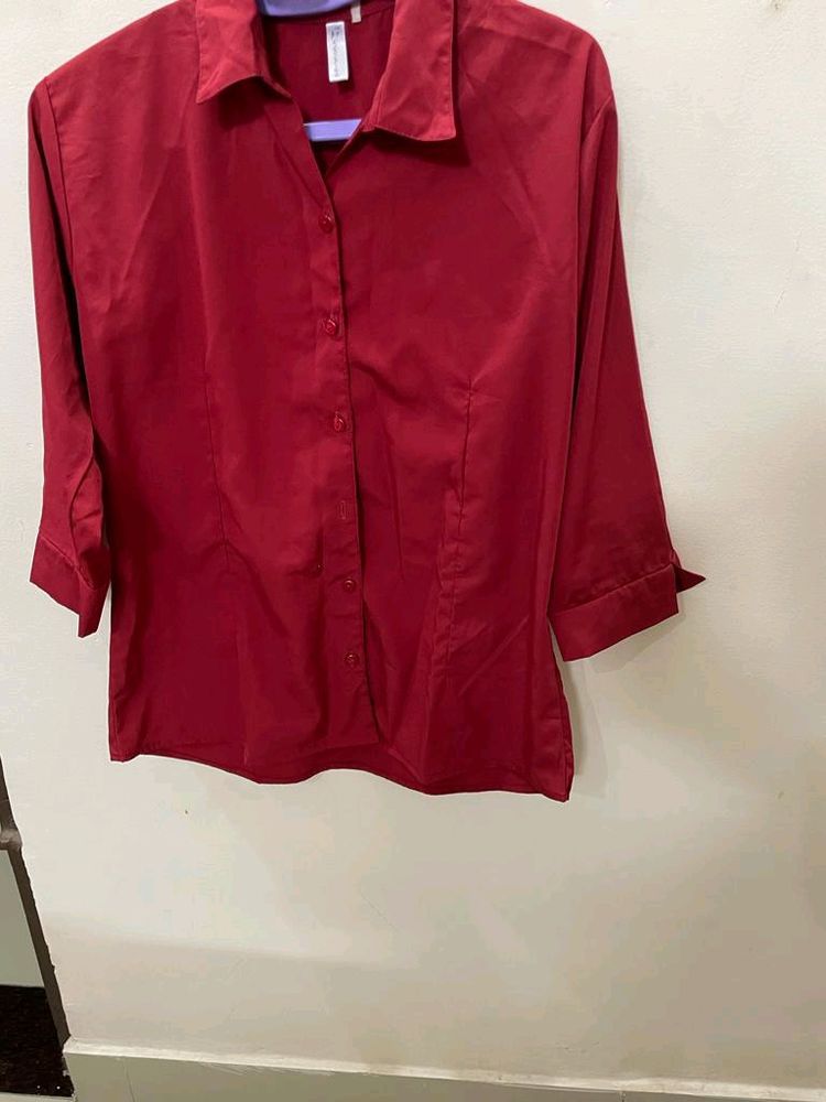 Mehroon Shirt For Office Wear Or Causal