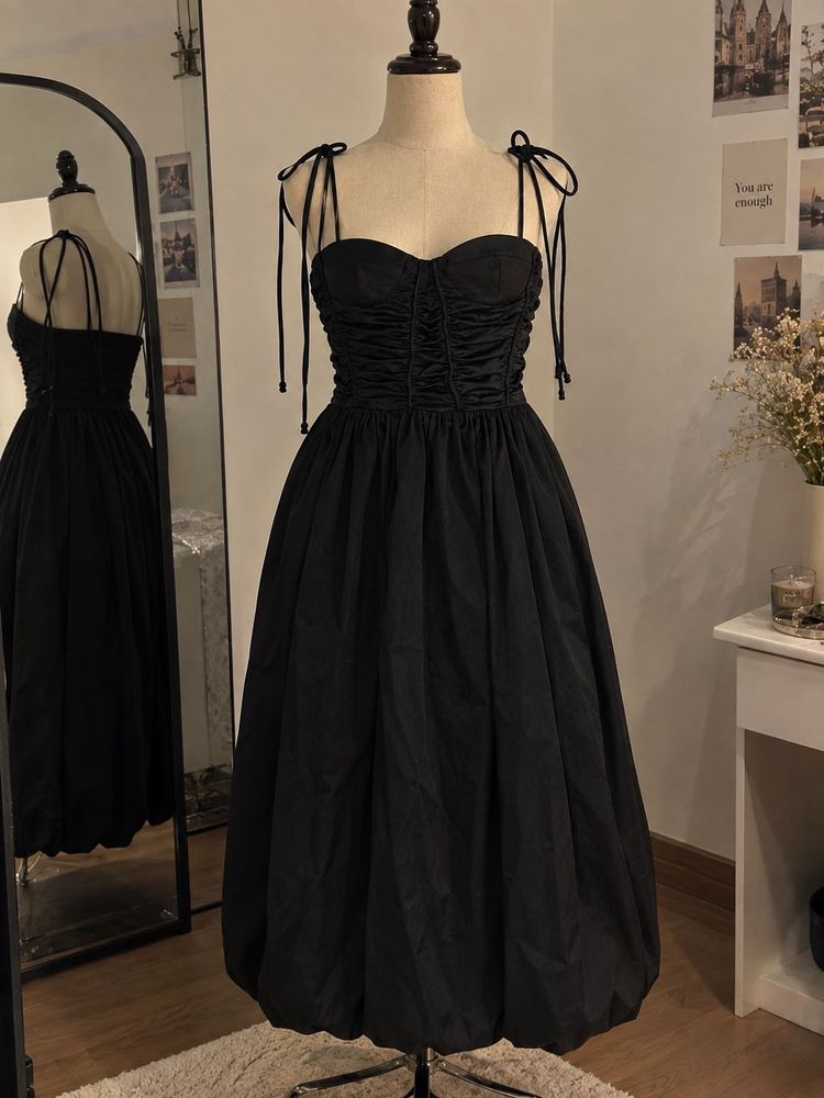 Black Ruched classy dress