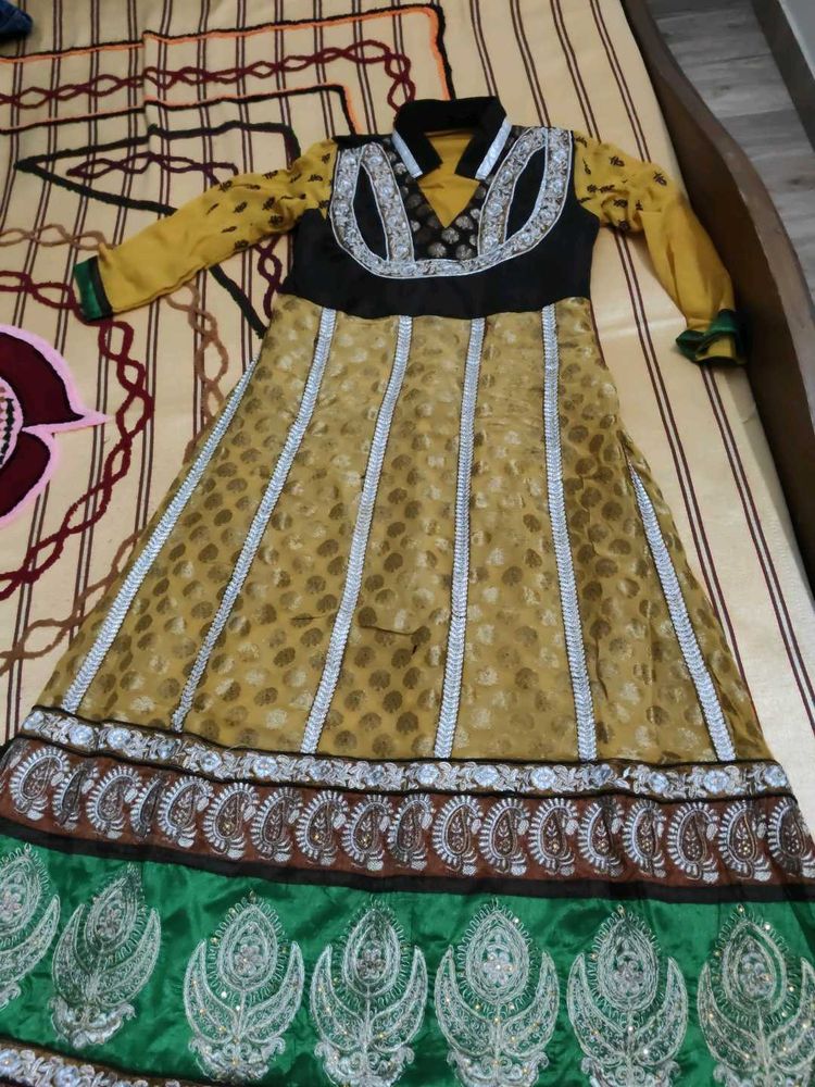 Beautiful partywear embroidered Anarkali set