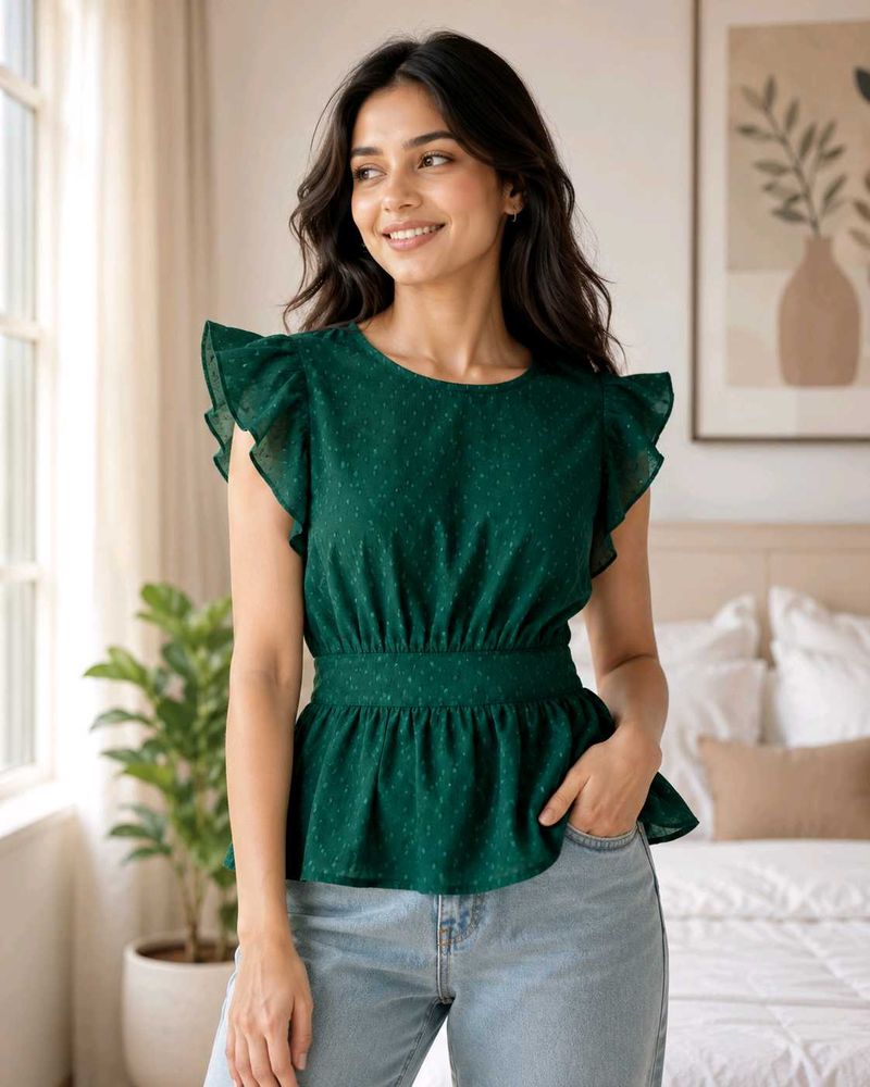 ✨ Brand New Emerald Green Peplum Top ✨