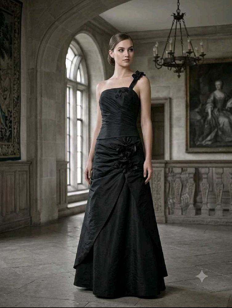 Elegant Black One-Shoulder Gown