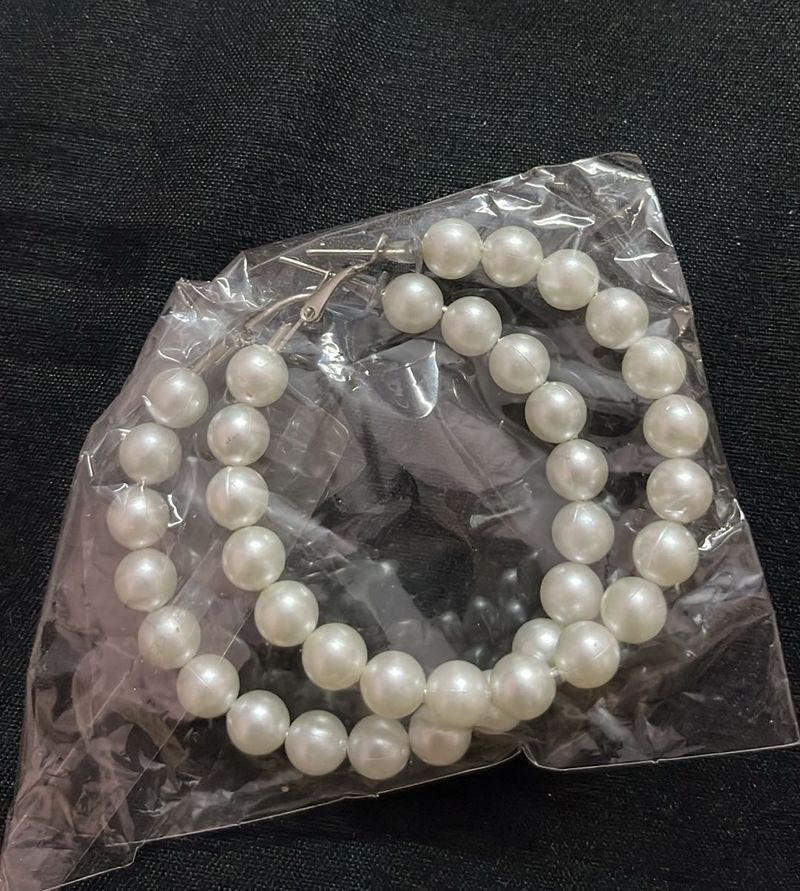 Classic Pearl Hoop Earrings