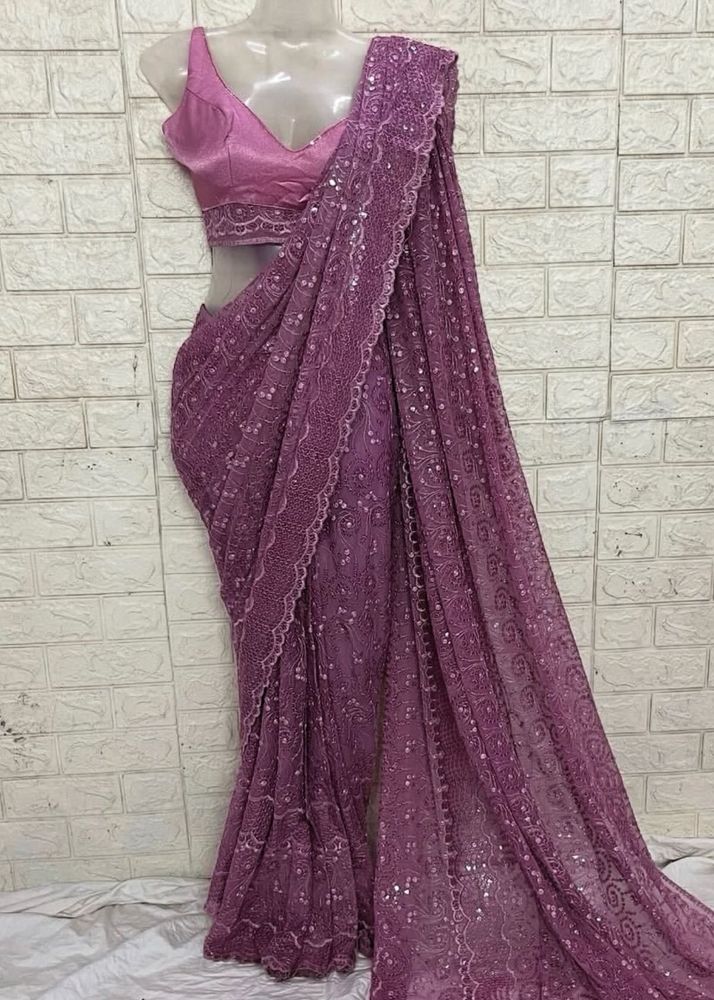 Readymade Embroidered Saree