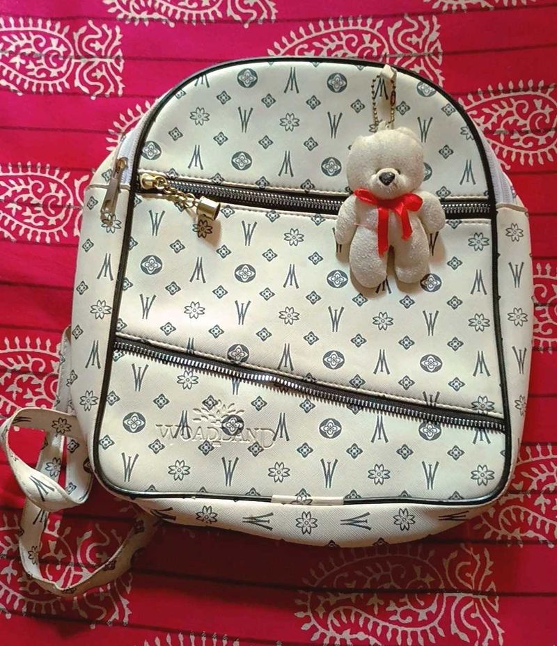 cute small backpack with kawaii mini teddy
