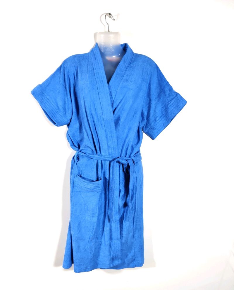 Blue Plain Bothrobe Dress (Women)