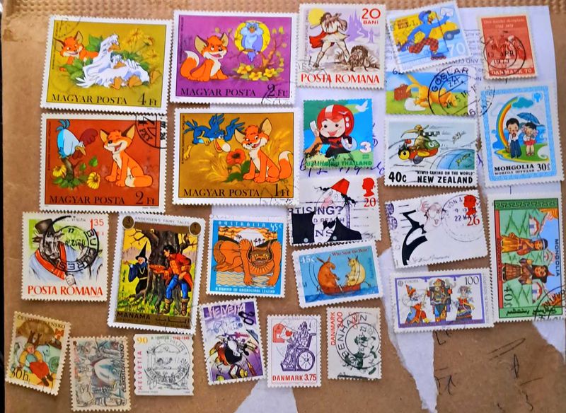 25 Cartoons On Stamps