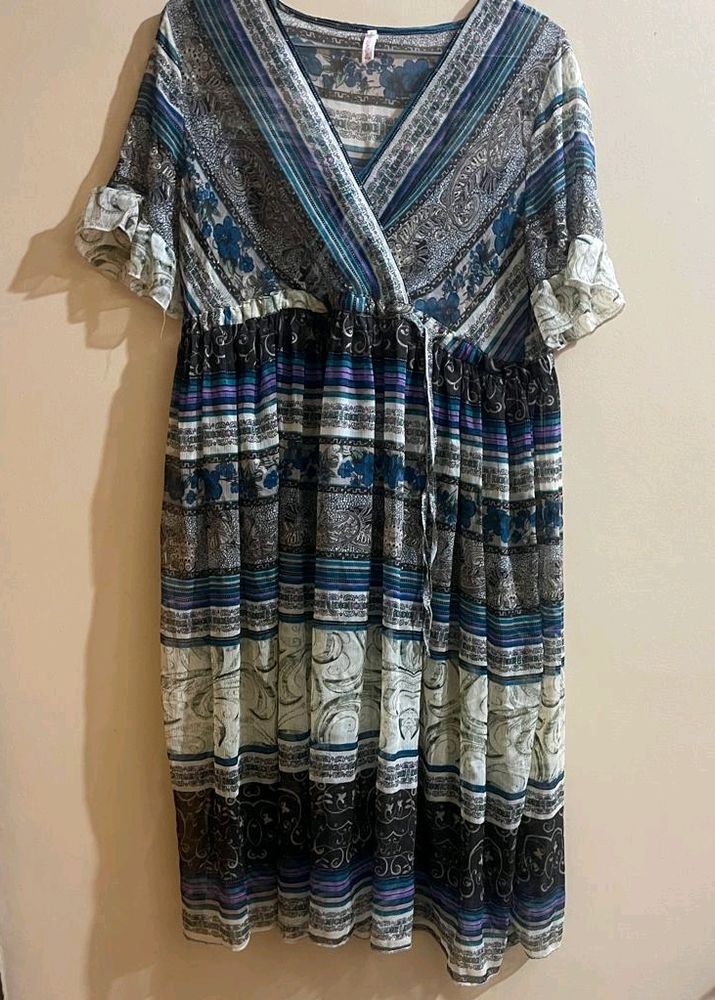 Glitter Printed Dress💖