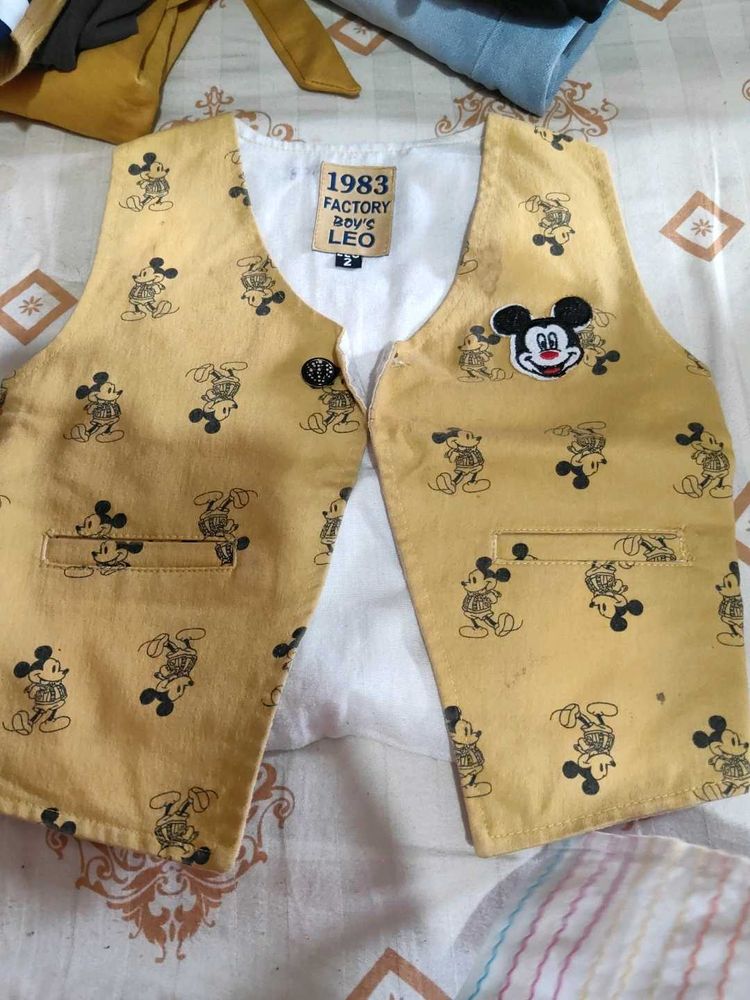 Yellow Mickey Mouse Vest for Boys
