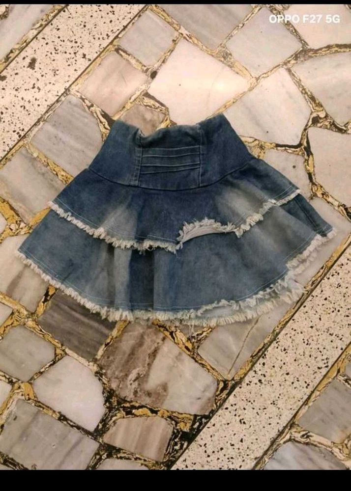 48. Denim Ruffle Skirt