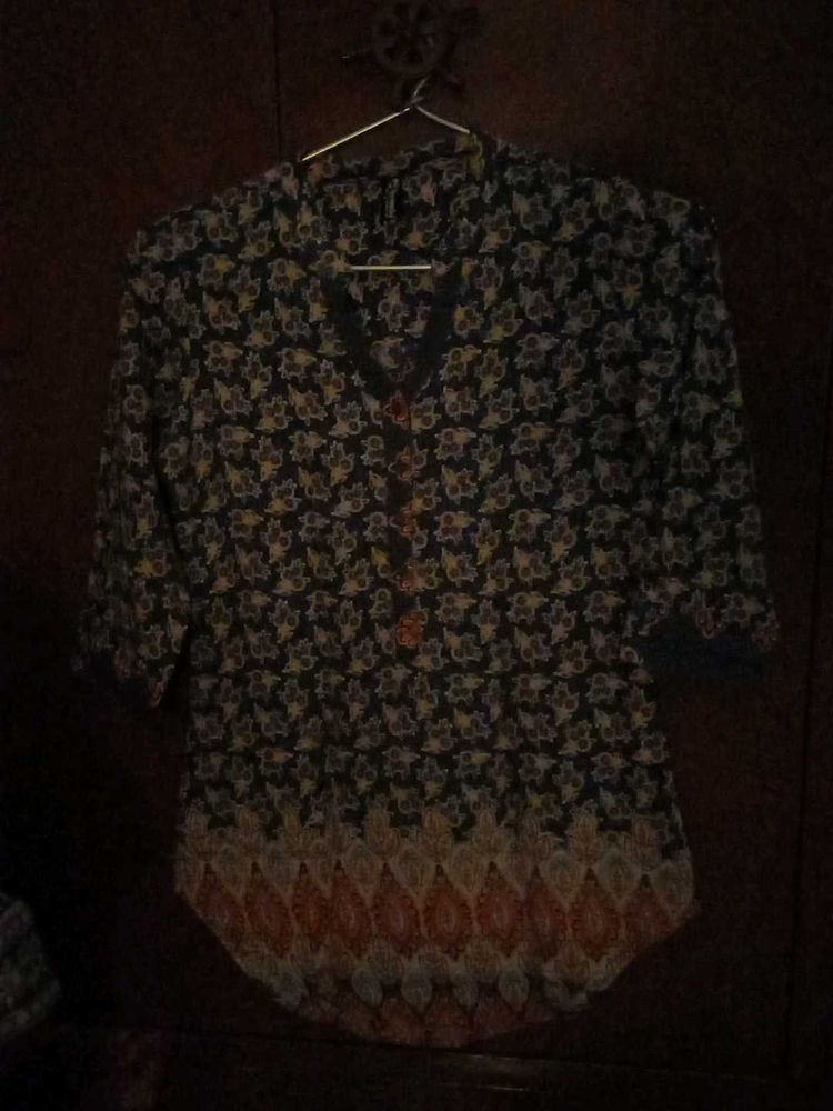 Stylish Floral Print Kurta