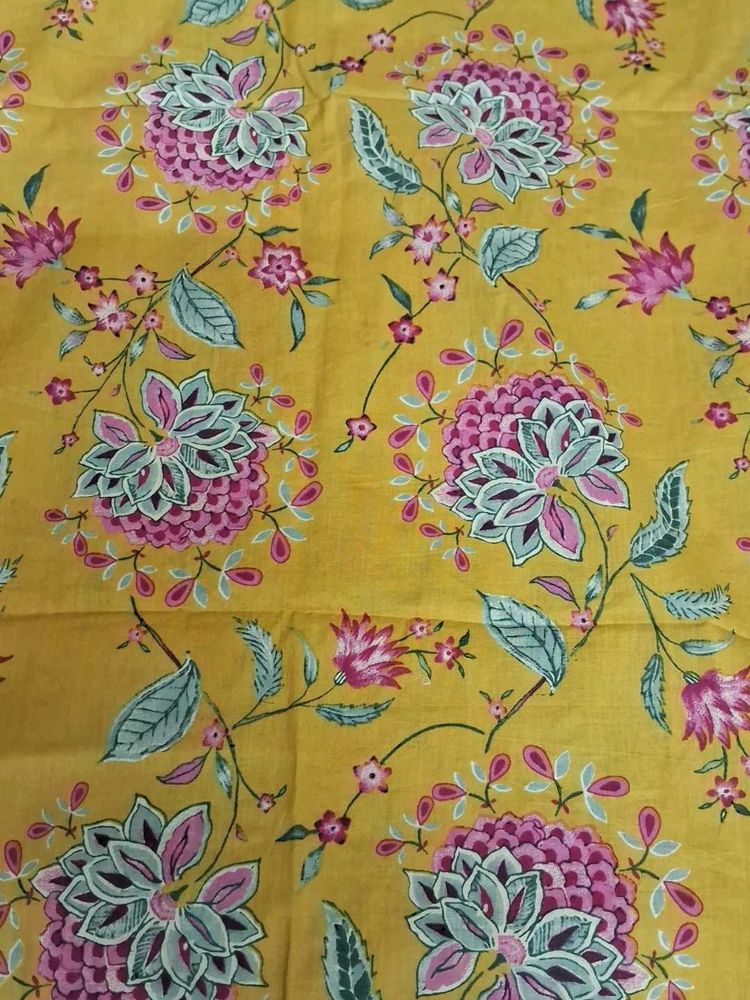 Vibrant Floral Print Cotton Fabric