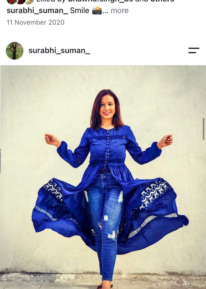 Elegant blue Ethnic Gown with Lace