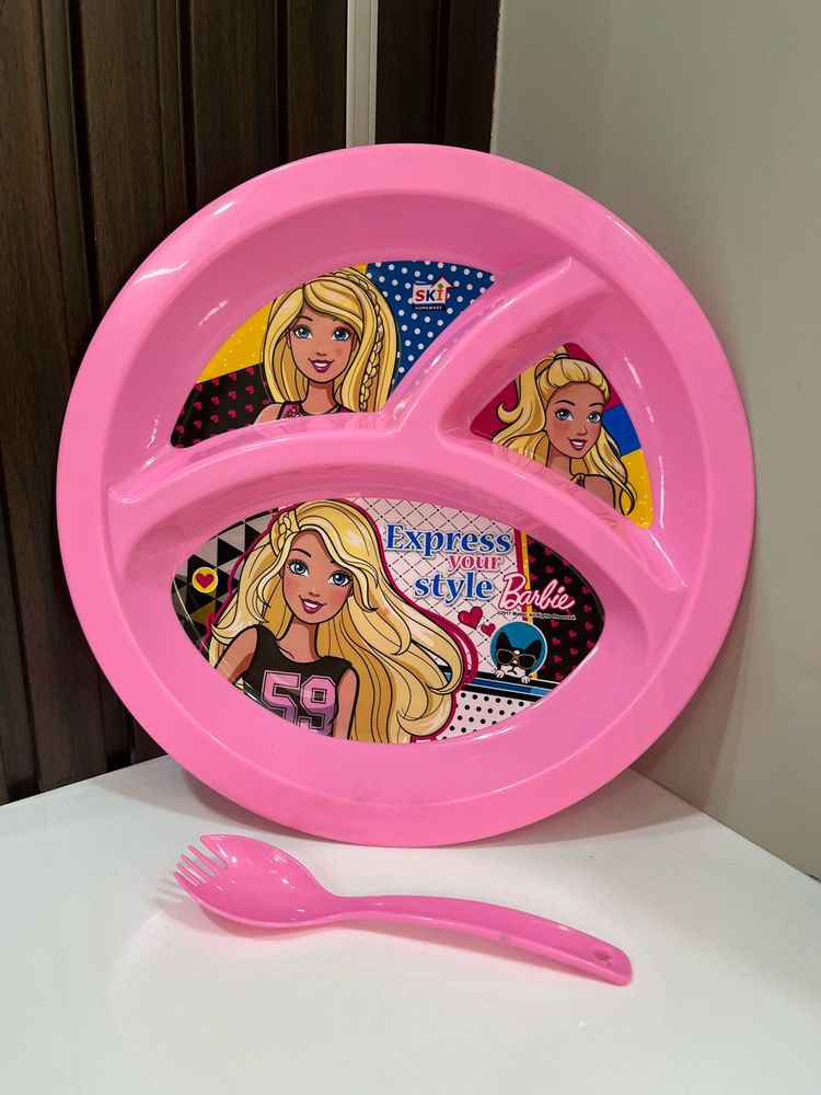 Barbie Divided Plate with Spoon