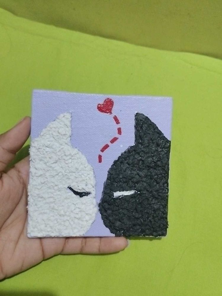 Black &amp; White Cat Tissue Texture Art