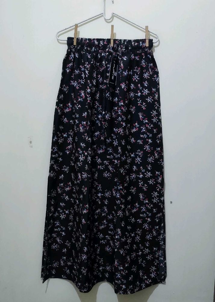 Purys Black Flora print Maxi Skirt