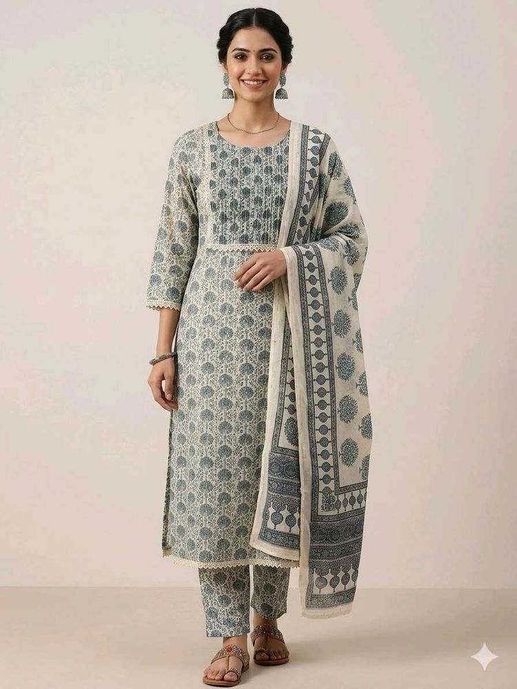 Elegant Floral Print Kurta Set