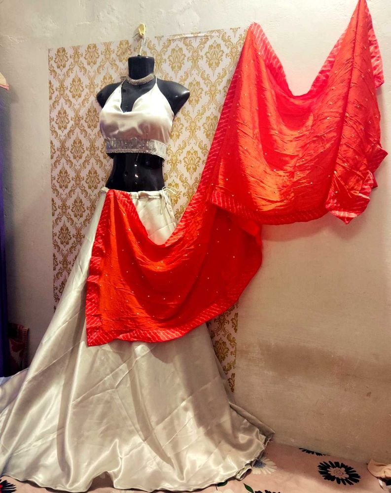 Stunning White &amp; Red Indian Outfit