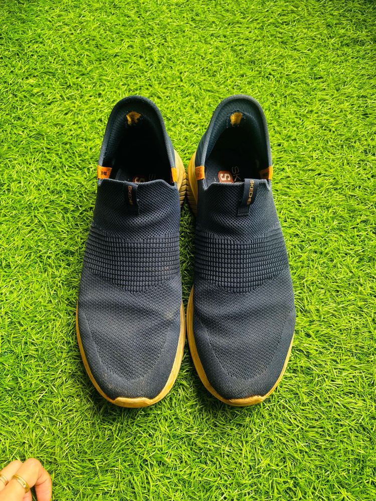 Blue Slip-On Sneakers