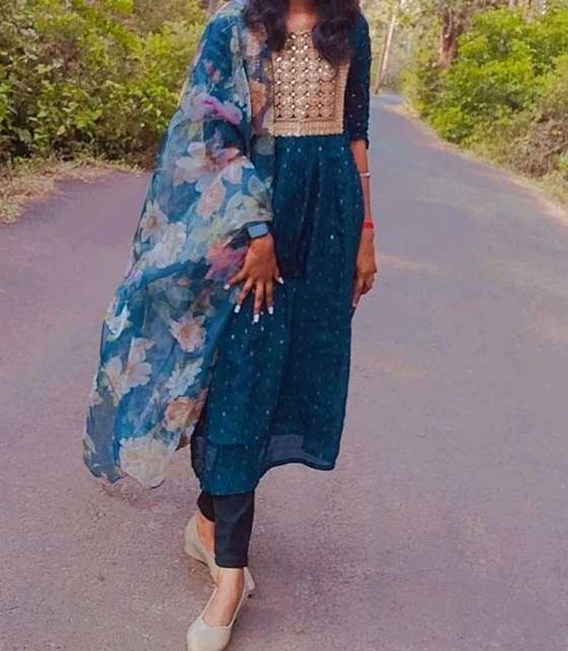 Navy blue kurta set