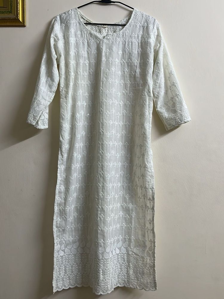 White Chikankari Kurta