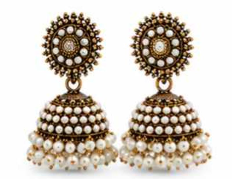 Elegant Pearl Jhumka Earrings