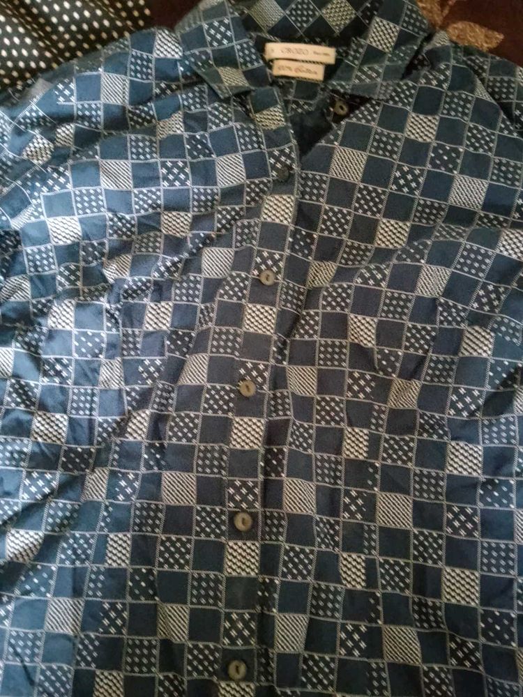 Men's Navy Checked Casual Shirt