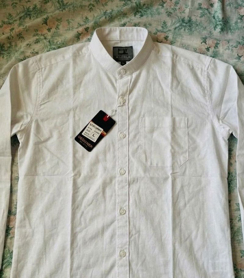 Men's Classic White Button-Down Shirt