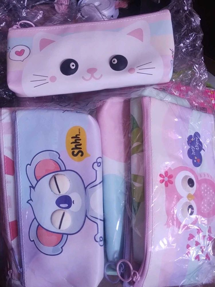 Cute Cartoon Pencil Cases - 14 nos